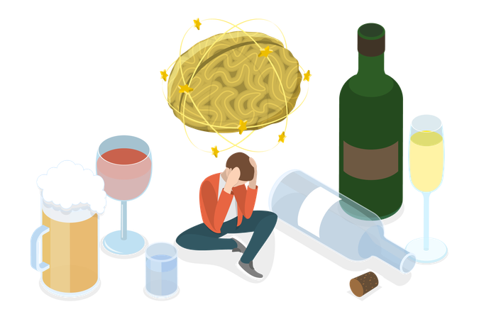 Problème de dépendance à l'alcool  Illustration