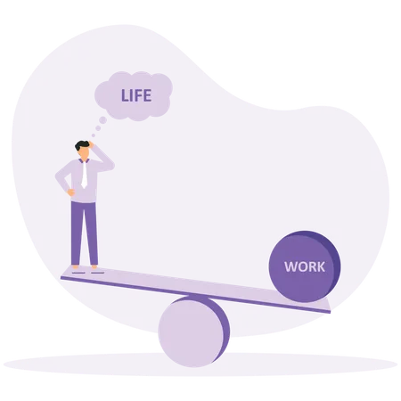 Problème d'équilibre travail-vie personnelle malsain  Illustration