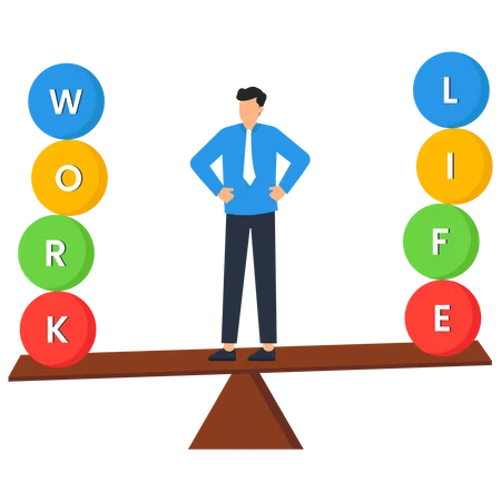 Problème d'équilibre travail-vie personnelle malsain  Illustration