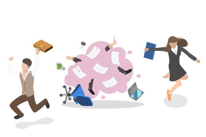 Probleme mit der Arbeit  Illustration