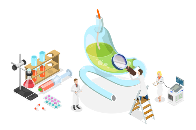 Procédure de diagnostic digestif  Illustration