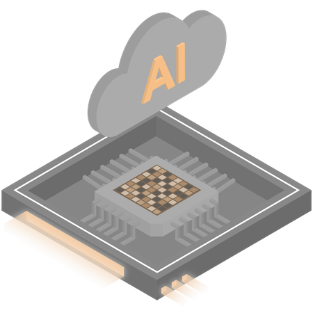 Procesador de computación en la nube  Ilustración