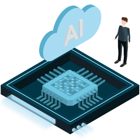 Procesador de computación en la nube  Illustration