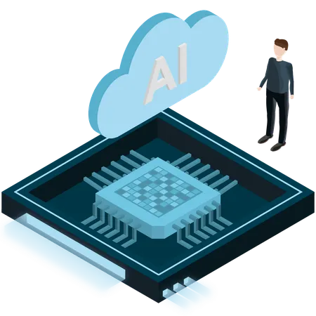 Procesador de computación en la nube  Illustration