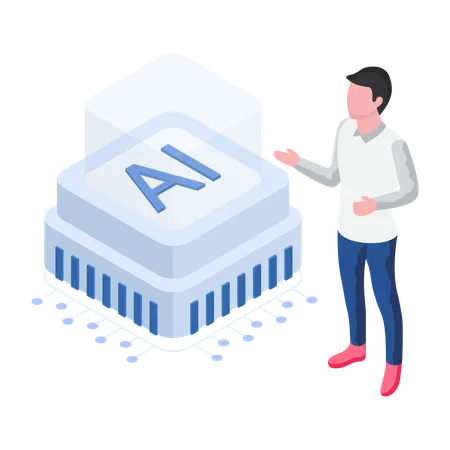 Procesador de inteligencia artificial  Ilustración