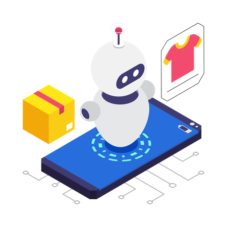 Procesador de red de inteligencia artificial  Illustration