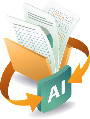 Procesamiento de datos de inteligencia artificial  Ilustración