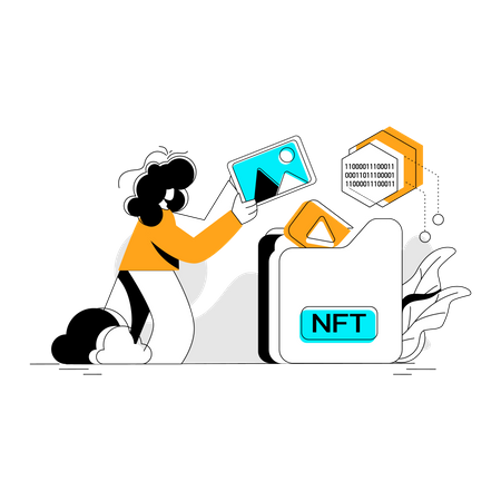 Proceso de acuñación nft  Ilustración