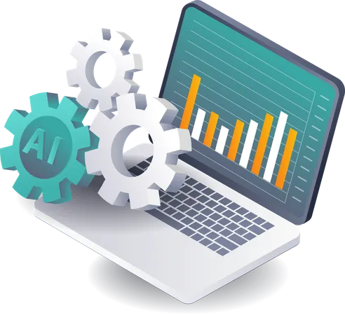 Proceso de análisis de la tecnología de inteligencia artificial informática  Ilustración