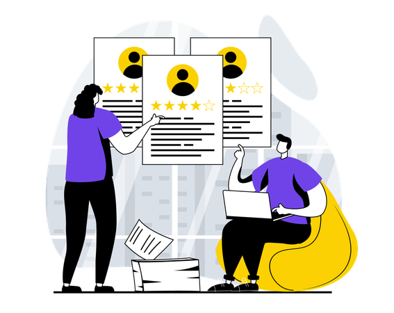 Proceso de contratación de empleados  Illustration