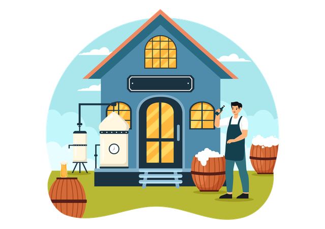Proceso de elaboración de cerveza  Ilustración
