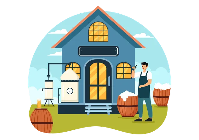 Proceso de elaboración de cerveza  Ilustración