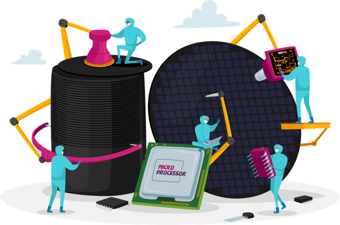 Proceso de fabricación de semiconductores  Ilustración