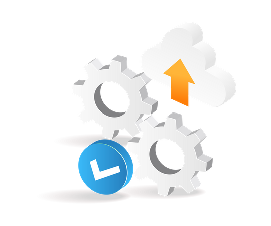 Proceso de mantenimiento de la nube  Illustration