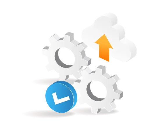 Proceso de mantenimiento de la nube  Illustration