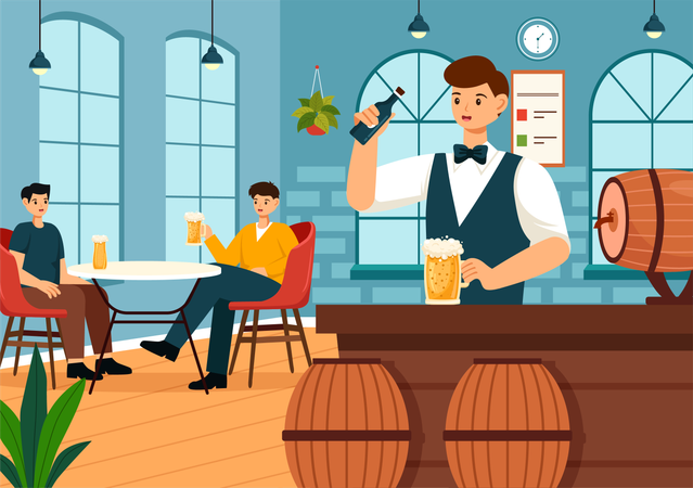 Proceso de producción de cerveza  Ilustración