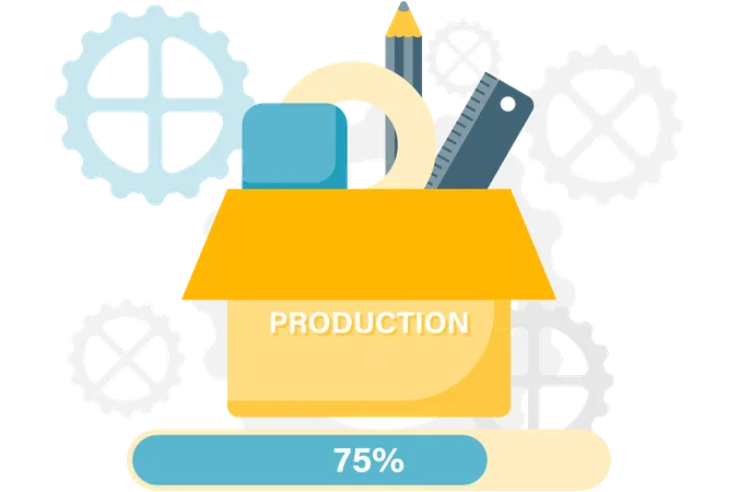 Proceso de producción organizado  Ilustración