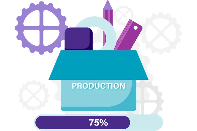 Proceso de producción organizado  Ilustración