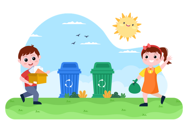 Reciclar basura del proceso  Ilustración