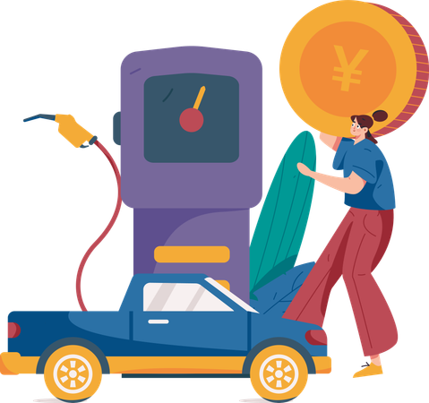 Proceso de reabastecimiento de combustible  Ilustración