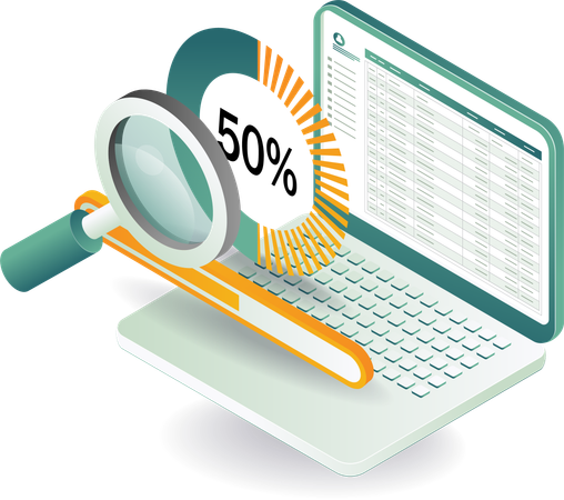 Process analysis data computer management  Illustration