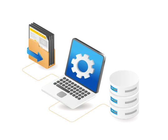 Process database server computer  Illustration