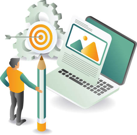 Process of developing articles for content creators  Illustration