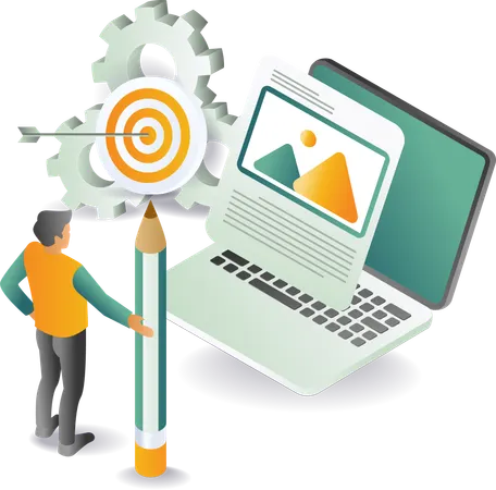 Process of developing articles for content creators  Illustration