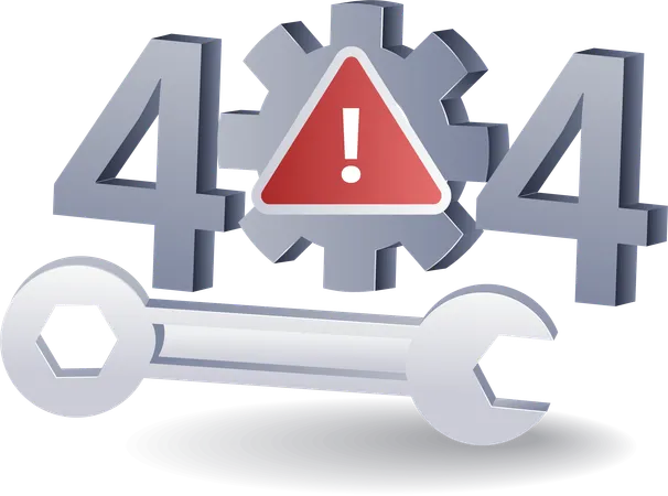 Process of fixing error code 404 in internet technology  Illustration