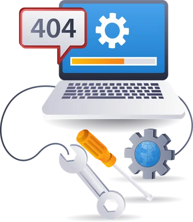 Process of loading repair error code 404 1  Illustration