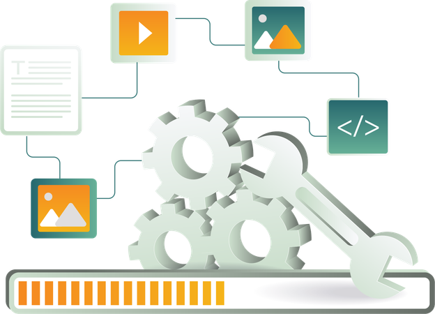 Process of Repairing Application Updates  Illustration