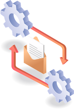 Process of sending and receiving email  Illustration