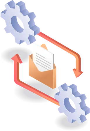 Process of sending and receiving email  Illustration