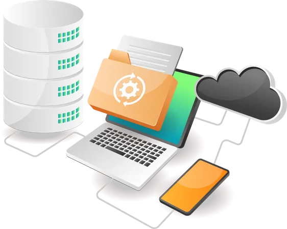 Process of sending email data  Illustration