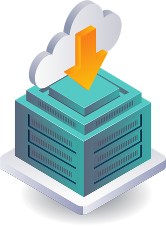 Process of Uploading and Downloading on Computer Servers  Illustration