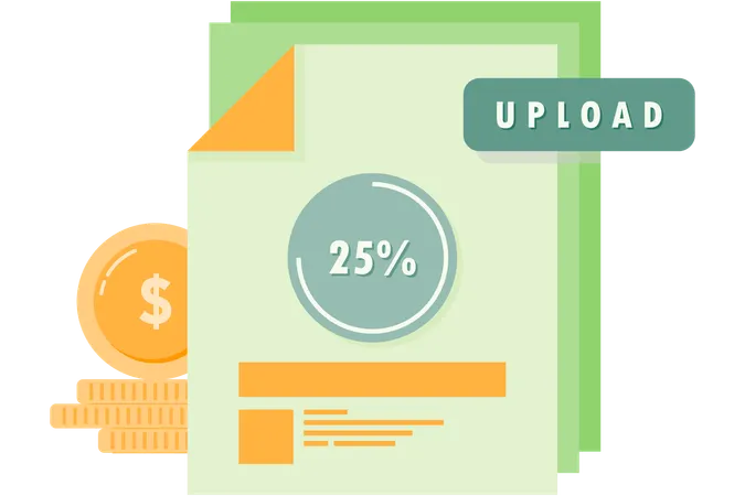 Process of uploading financial data  Illustration