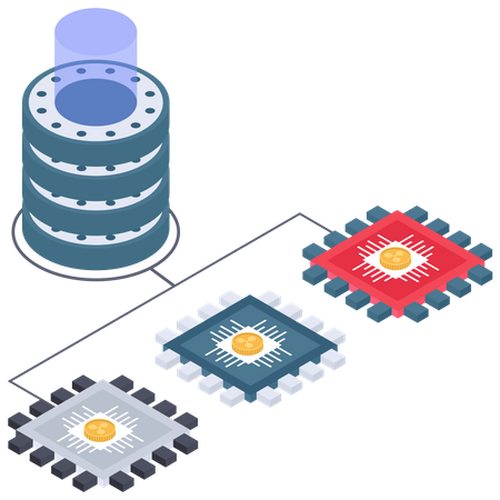 Processador de servidor ripple  Ilustração