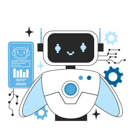 Processamento de sistema de computação de autoaprendizagem  Ilustração