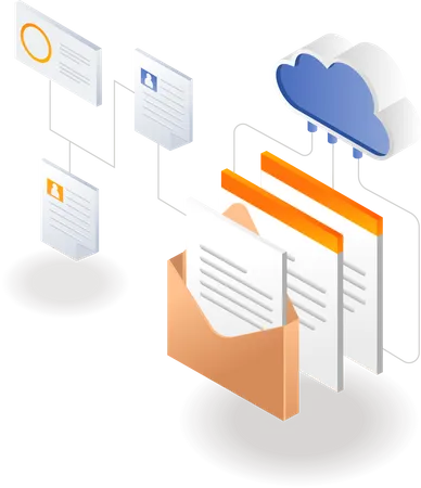 Processing server data  Illustration