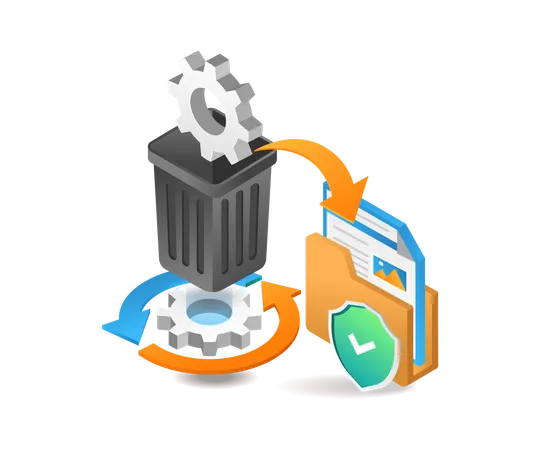 Processing trash data Illustration