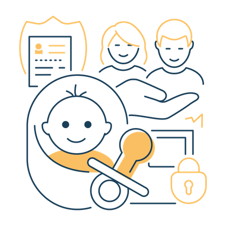 Processo de adoção de crianças  Ilustração