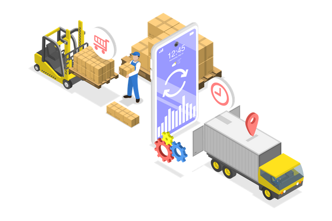 Processo de aquisição de mercadorias  Ilustração