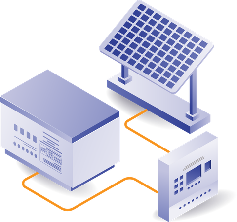 Processo de armazenamento de energia solar  Ilustração