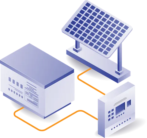 Processo de armazenamento de energia solar  Ilustração