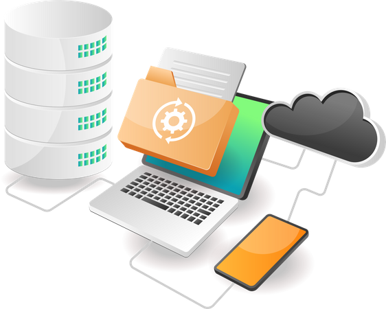 Processo de envio de dados de e-mail  Ilustração
