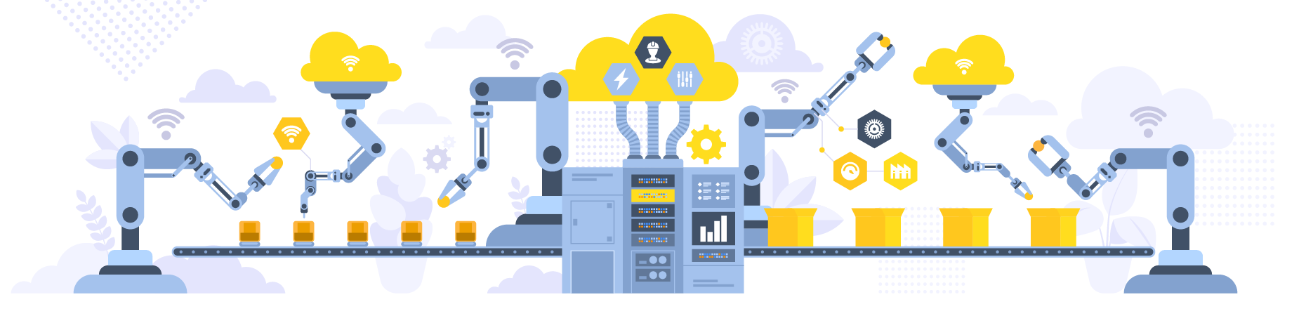 Processo de produção automatizado  Ilustração