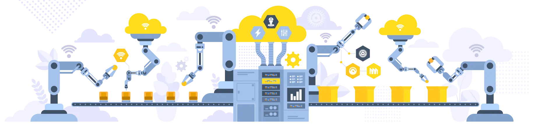 Processo de produção automatizado  Ilustração