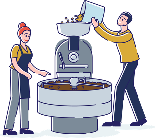 Processo de produção de café  Ilustração