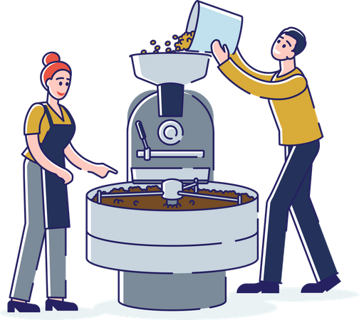Processo de produção de café  Illustration