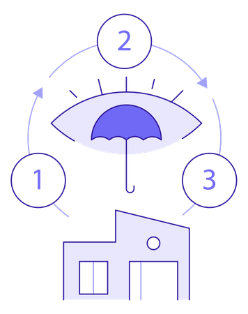 Processo de seguro transparente para seguro residencial  Ilustração